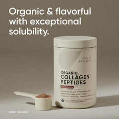 Sports Research Organic Collagen Powder dark chocolate flavor enhances daily use