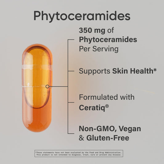 Sports Research Phytoceramides label detail highlighting Ceratiq ingredient and non-GMO quality.