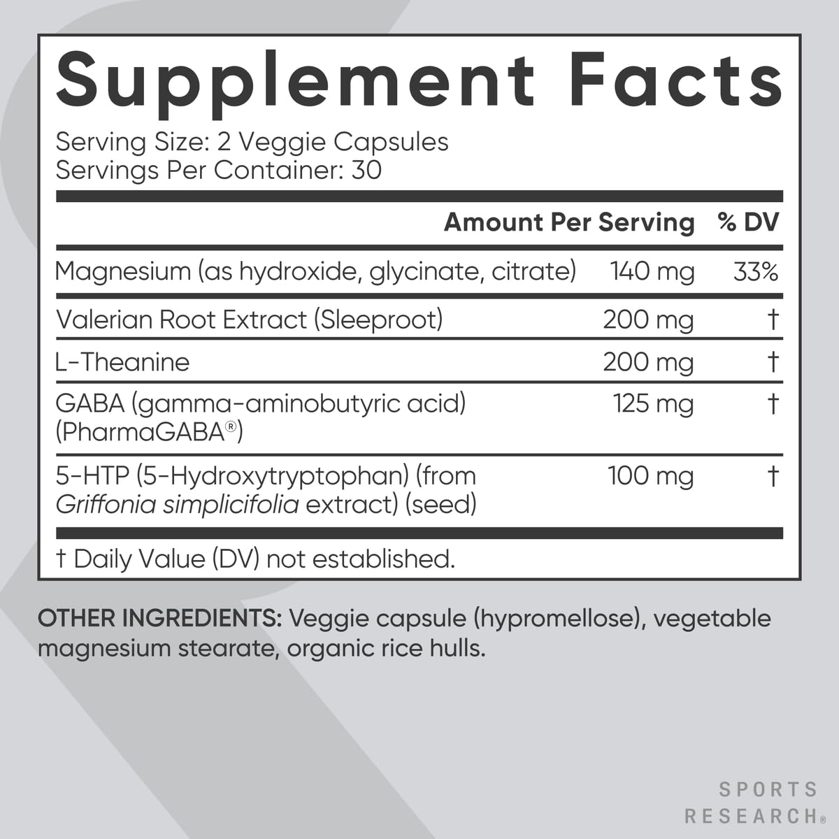 Sports Research Sleep Complex made in USA packaging shown.