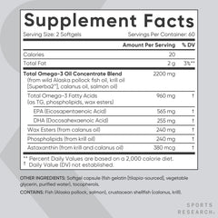 Sports Research Total Omega-3 purity seal close-up indicating third party testing