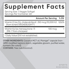 Sports Research 60-count bottle shows clean label and third-party tested quality.