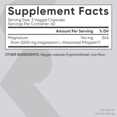 Sports Research vegan non-GMO gluten-free badge beside capsules.