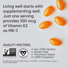 Sports Research Vitamin K2 MK-7 PlantGel softgel packaging, carrageenan-free.