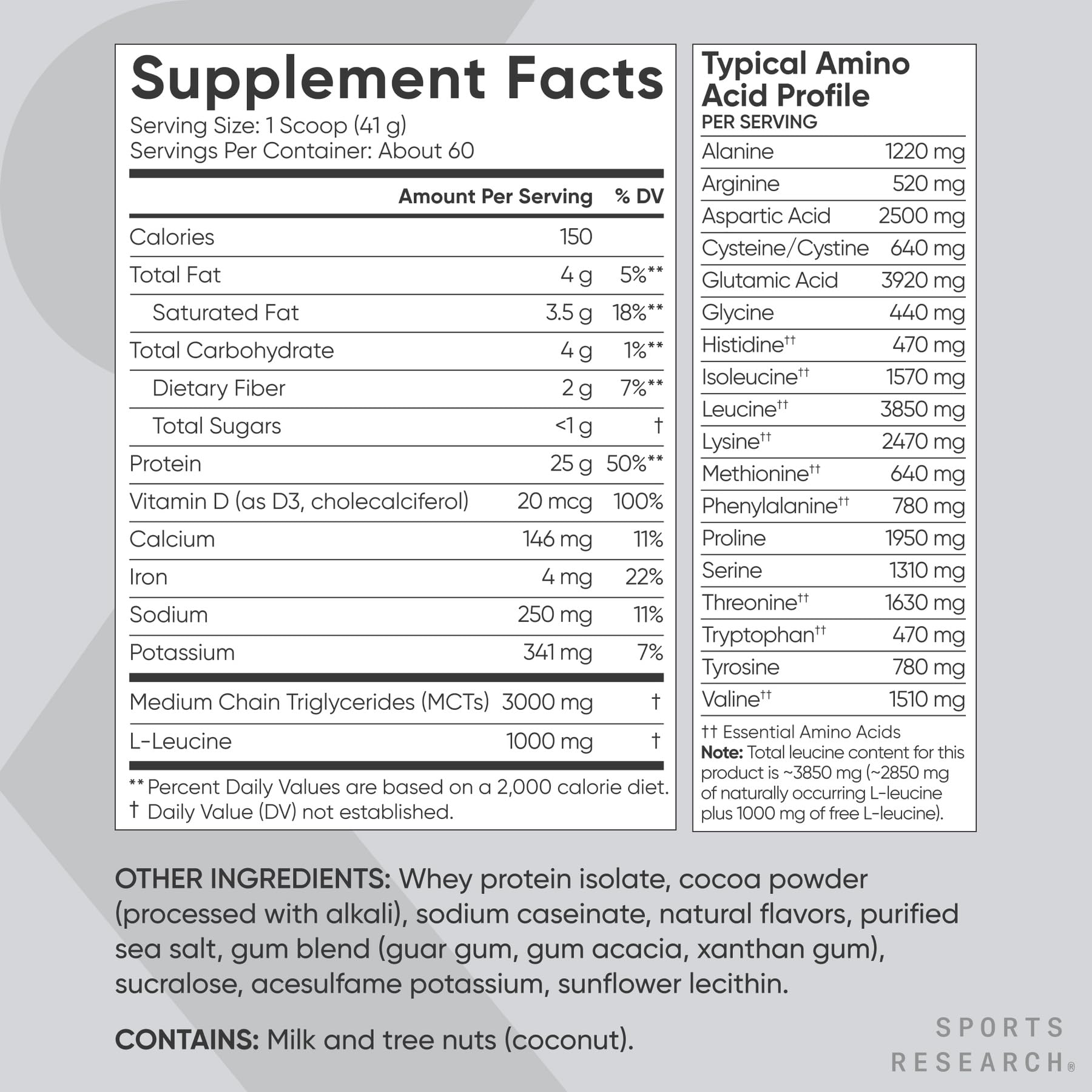 Sports Research Whey Protein coffee creamer boosts daily protein intake.