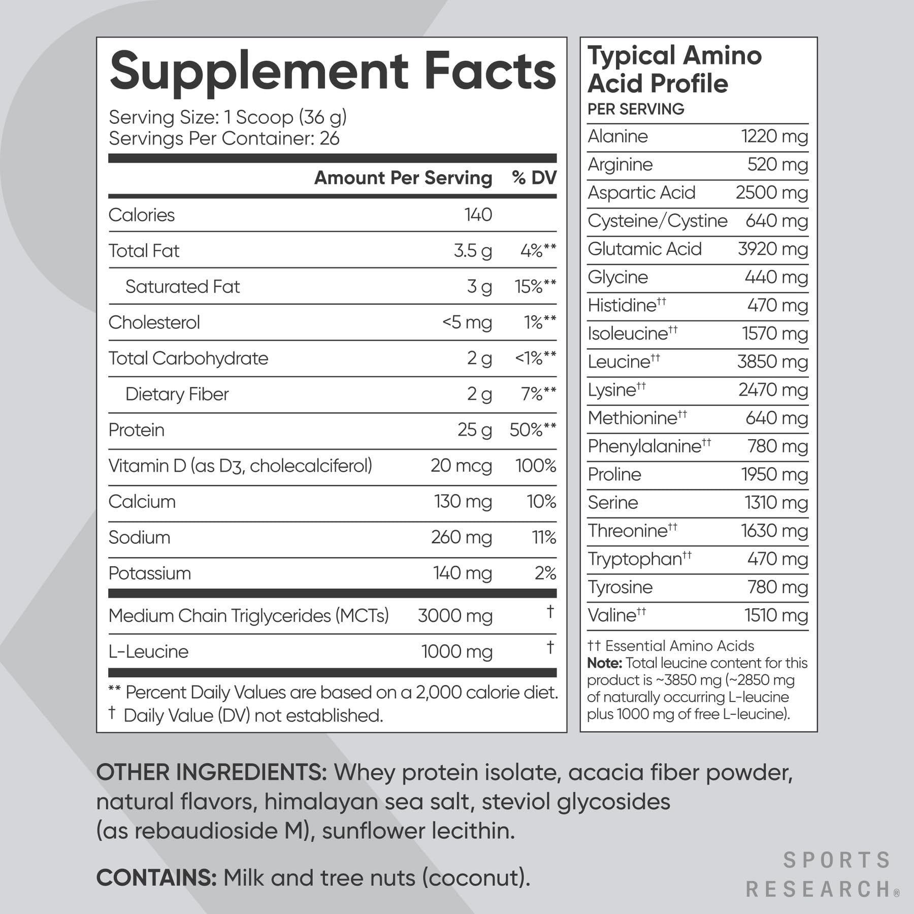 Sports Research Whey Protein Isolate vanilla shaker for versatile smoothies and drinks