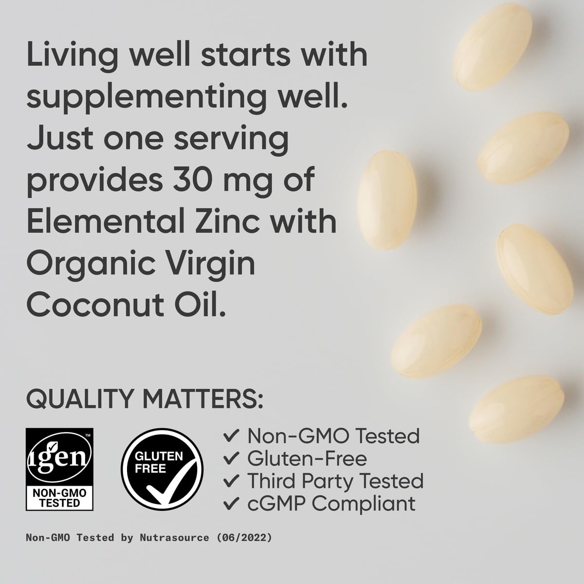 Sports Research Zinc Picolinate bottle label highlighting non-GMO and gluten-free