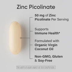 Softgel capsule close-up showing high-potency zinc picolinate.
