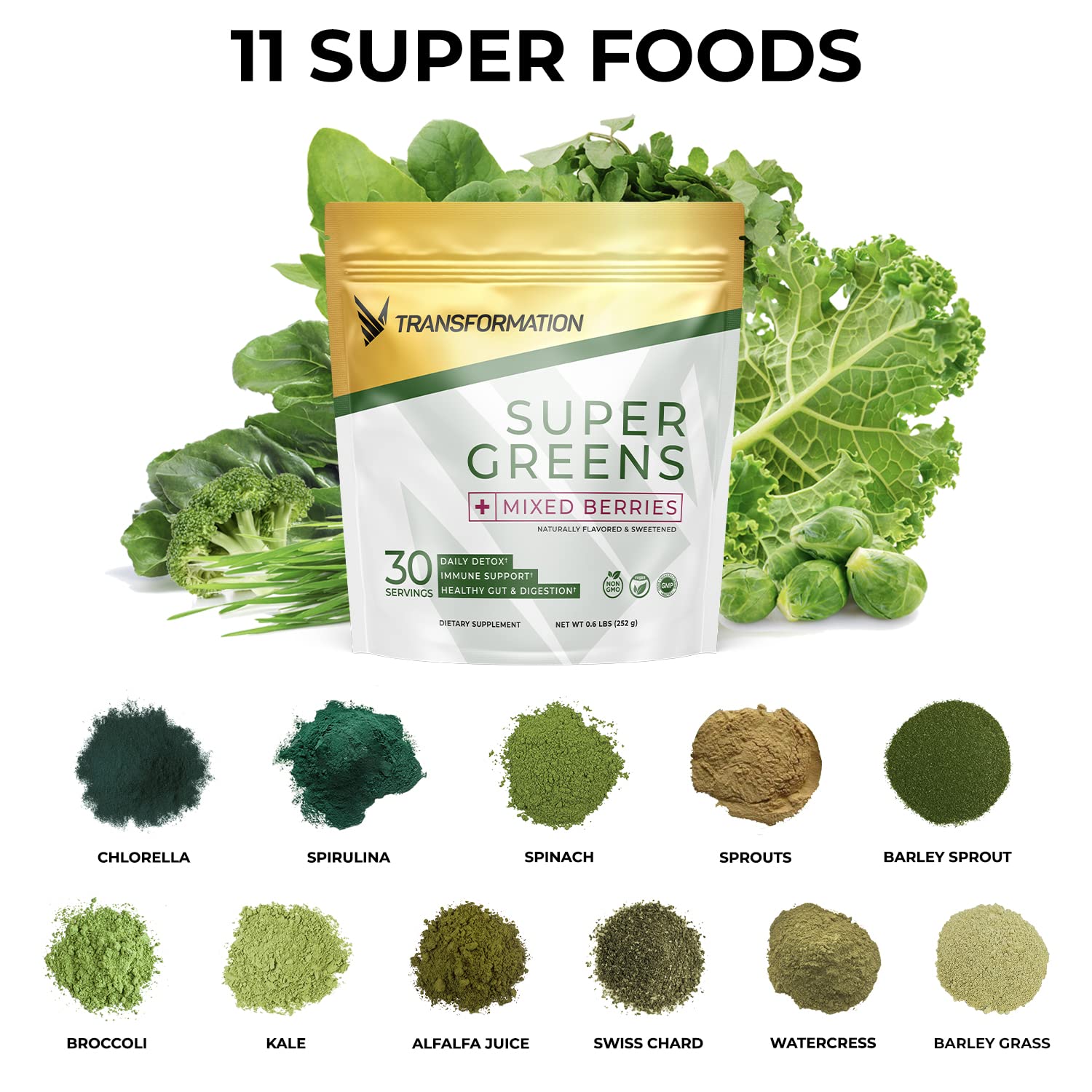 SPR BODY Transformation Super Greens smoothie serving a delicious greens drink