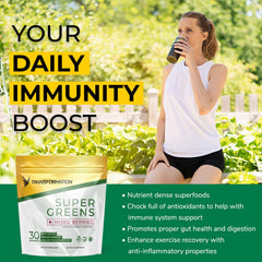 SPR BODY Super Greens blend close-up with spirulina and chlorella for vitality