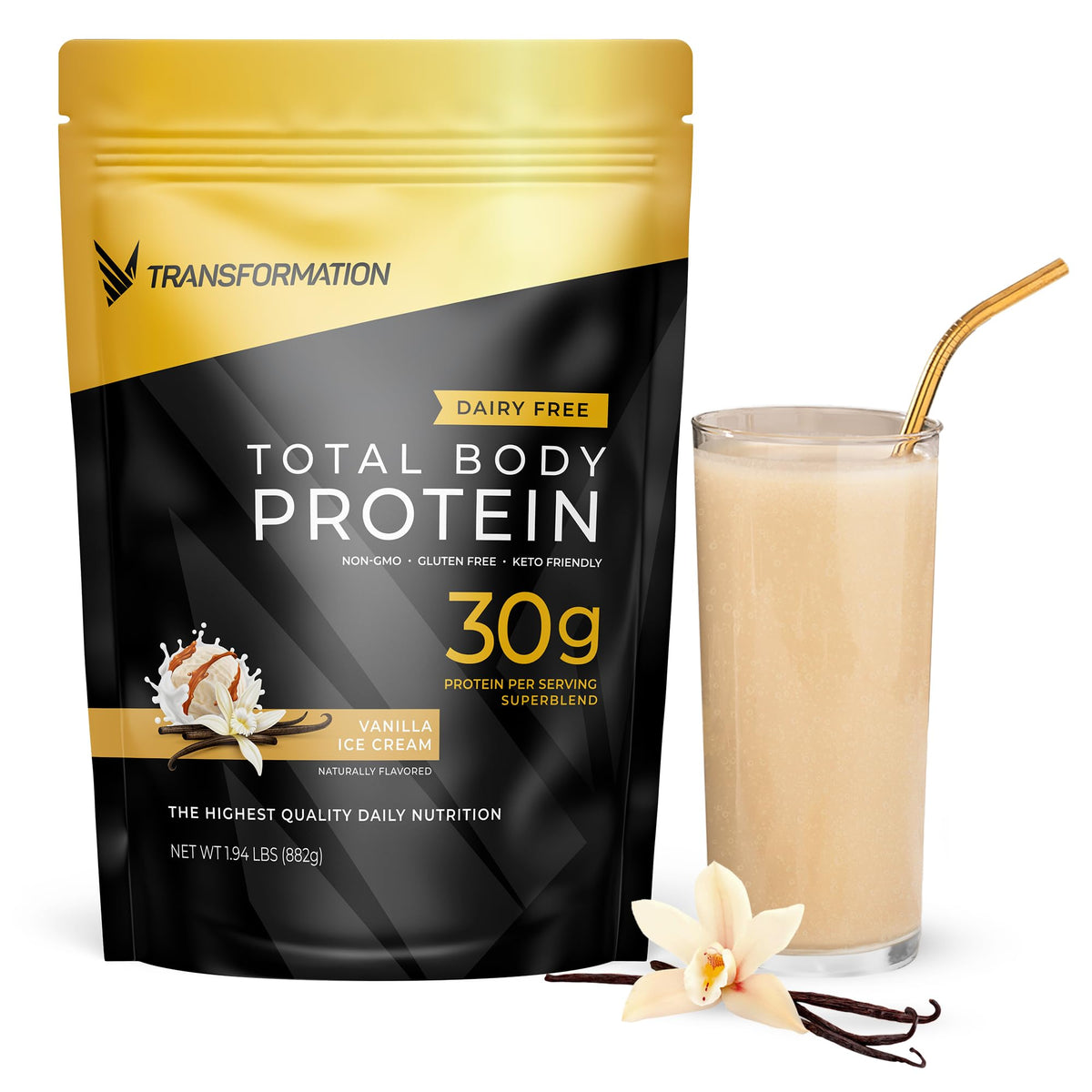 SPR BODY Transformation Protein Vanilla bottle showcases premium lean muscle support.