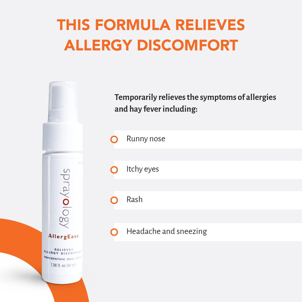 Sprayology AllergEase packaging box highlights vegan gluten-free formula