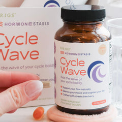 SPRIGS Cycle Wave wheat germ oil softgels for cycle balance.
