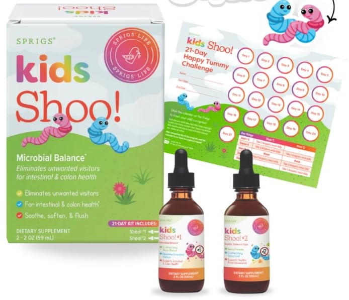 SPRIGS Kids Shoo tincture bottle for gentle digestive support and a happy tummy