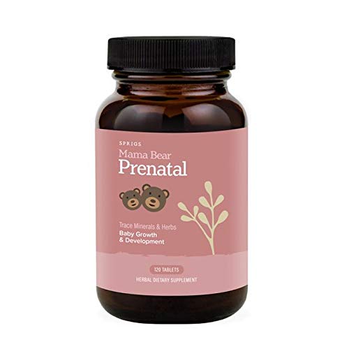 Sprigs Life Mama Bear Prenatal bottle showcases plant-based nutrients for expectant moms.