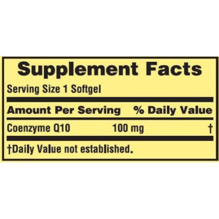 Spring Valley Co-Q10 softgels close-up highlighting a convenient heart health supplement.