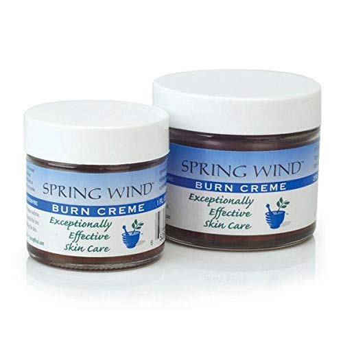 Spring Wind Burn Cream jar close-up for soothing minor burns and skin irritation.
