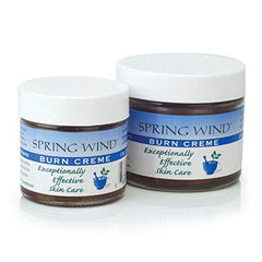 Spring Wind Burn Cream jar close-up for soothing minor burns and skin irritation.