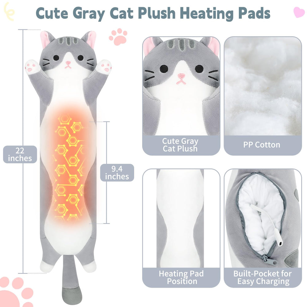 Sprinqdawin 22-inch gray cat plush offers cozy comfort at home