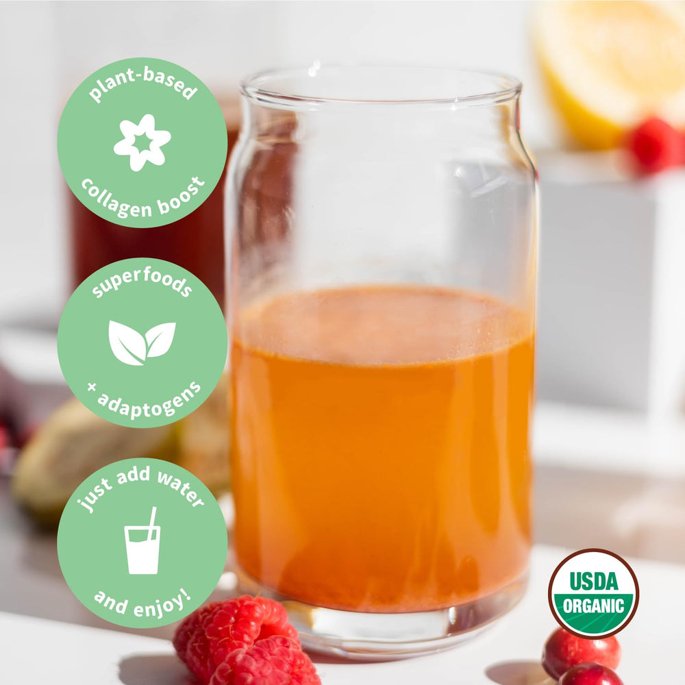 Sprout Living Colorfuel packaging shows natural stevia sweetness for guilt-free mix.