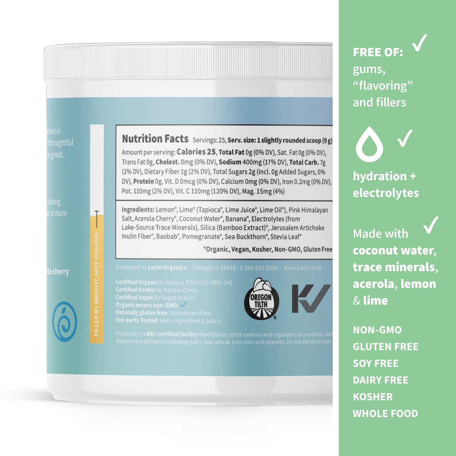 Sprout Living Colorfuel tub close-up highlighting organic, whole-food formula.