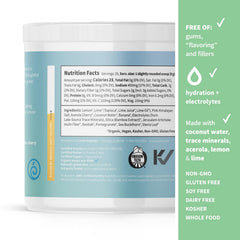 Sprout Living Colorfuel tub close-up highlighting organic, whole-food formula.