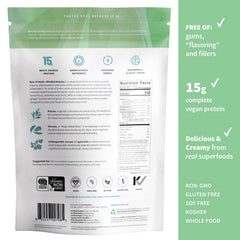 Ingredients close-up featuring matcha, ginger, and lucuma in Epic Protein.