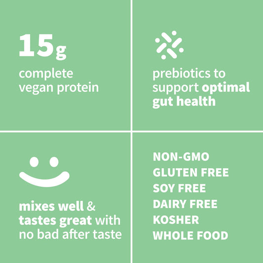 Epic Protein label close-up showing 17 g vegan protein per serving.