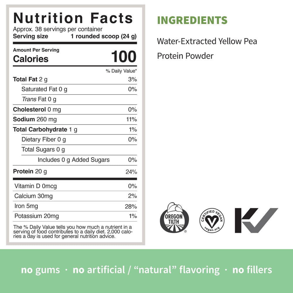 Sprout Living 20 g vegan protein per serving suitable for dairy-free meals
