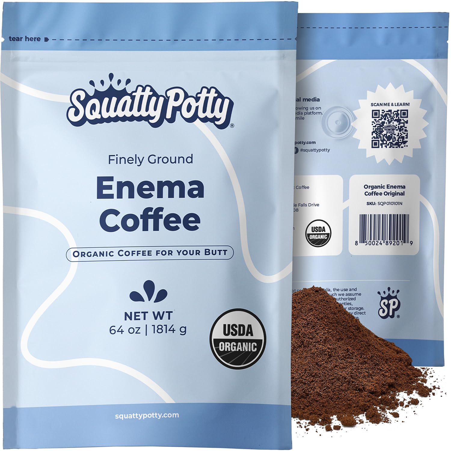 Squatty Potty Enema Coffee bag for at-home cleansing routines.