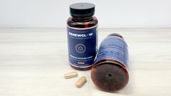 SRILabs Renewglow packaging front highlighting the 27 nutrients for skin, hair, and nails.