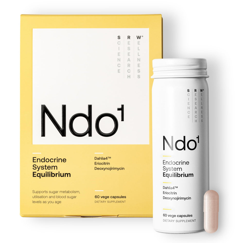 SRW Ndo¹ Equilibrium bottle cap for daily dosing and metabolic support.