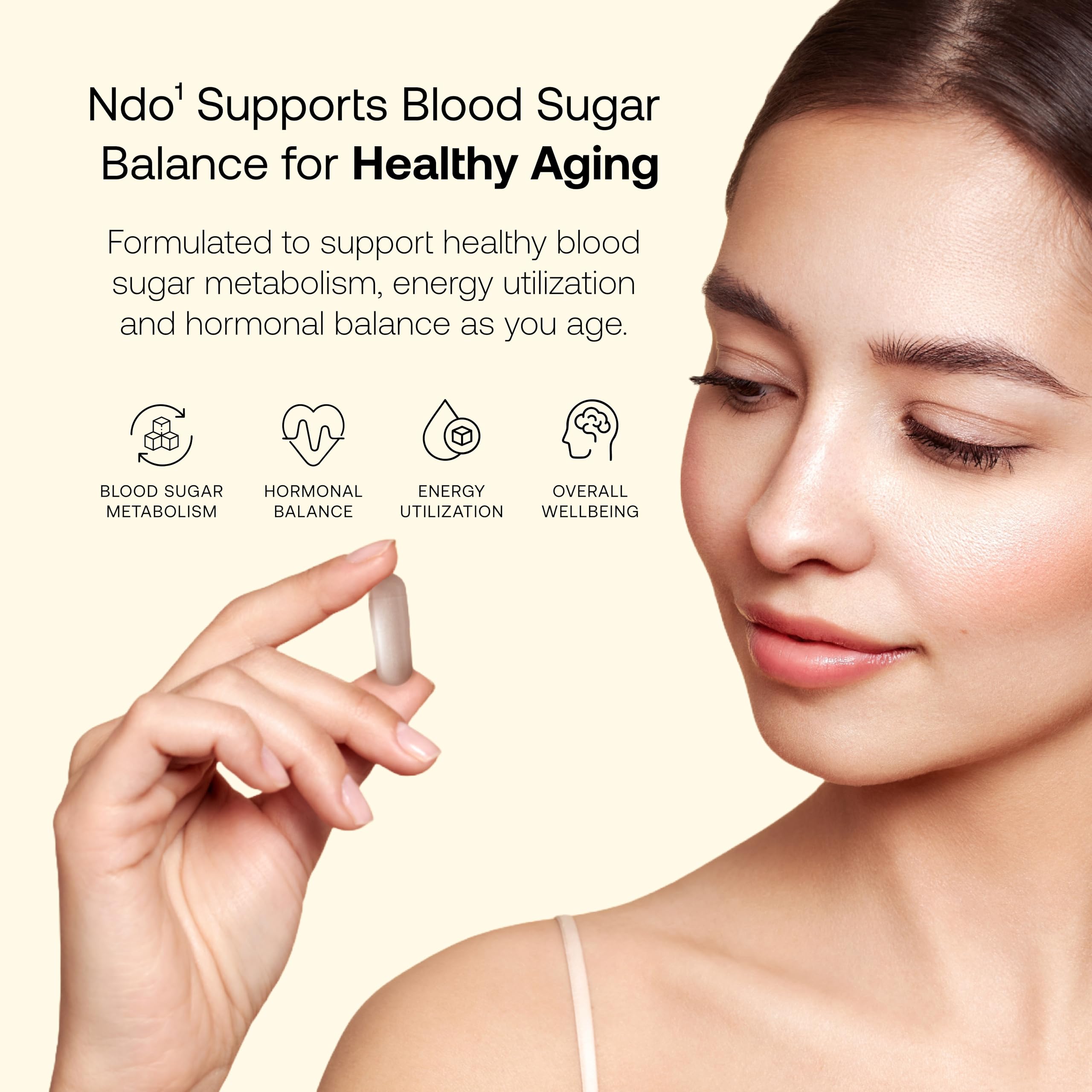 SRW Ndo¹ Equilibrium capsules close-up highlighting plant-based ingredients.