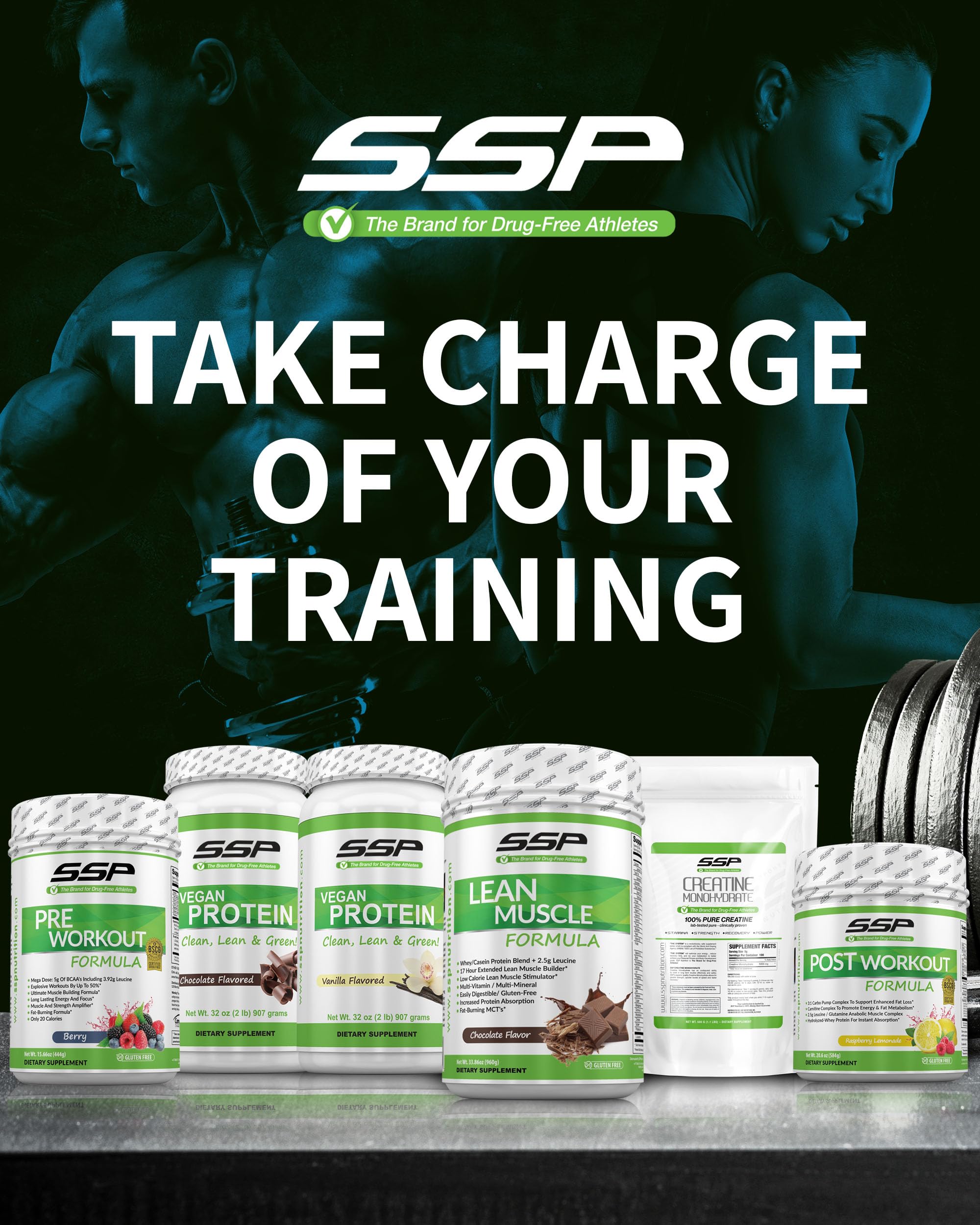 Glass of water with SSP Creatine Monohydrate dissolving smoothly.
