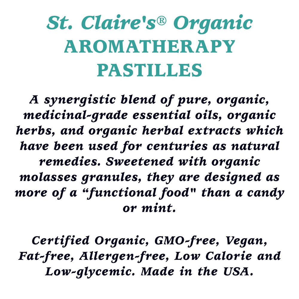 St. Claire's Organics ingredients label highlights organic botanicals.