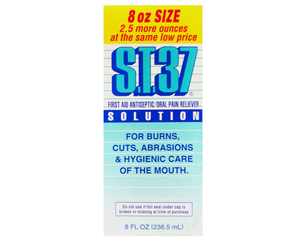 S.T.37 Mouth Wash 2-pack packaging front highlights soothing antiseptic solution.