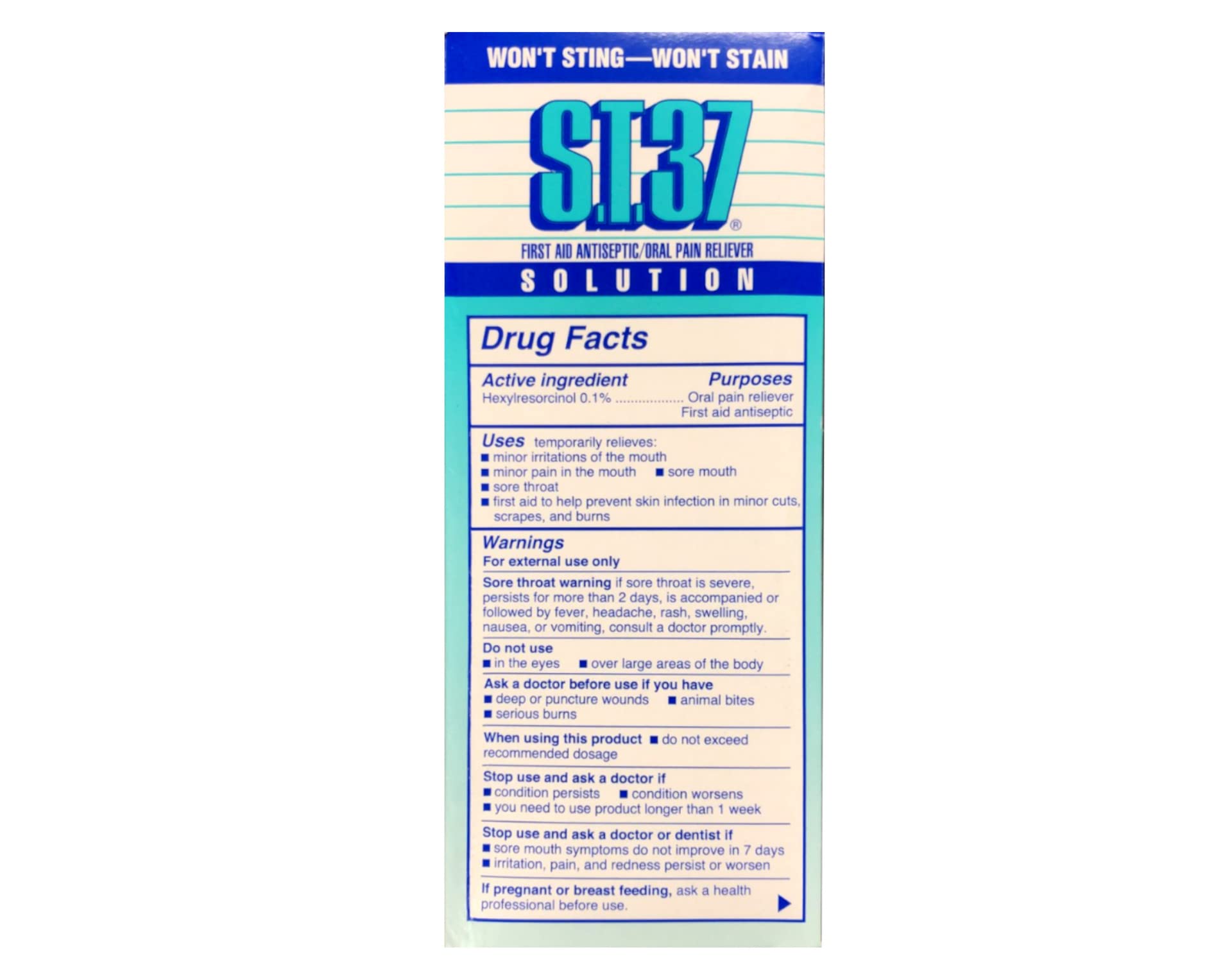 S.T.37 Liquid Mouth Wash pour spout illustrates easy, controlled use.
