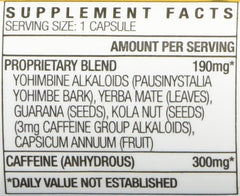 STACKER 2 Yellow Hornet packaging count displaying 120 capsules in six-pack.