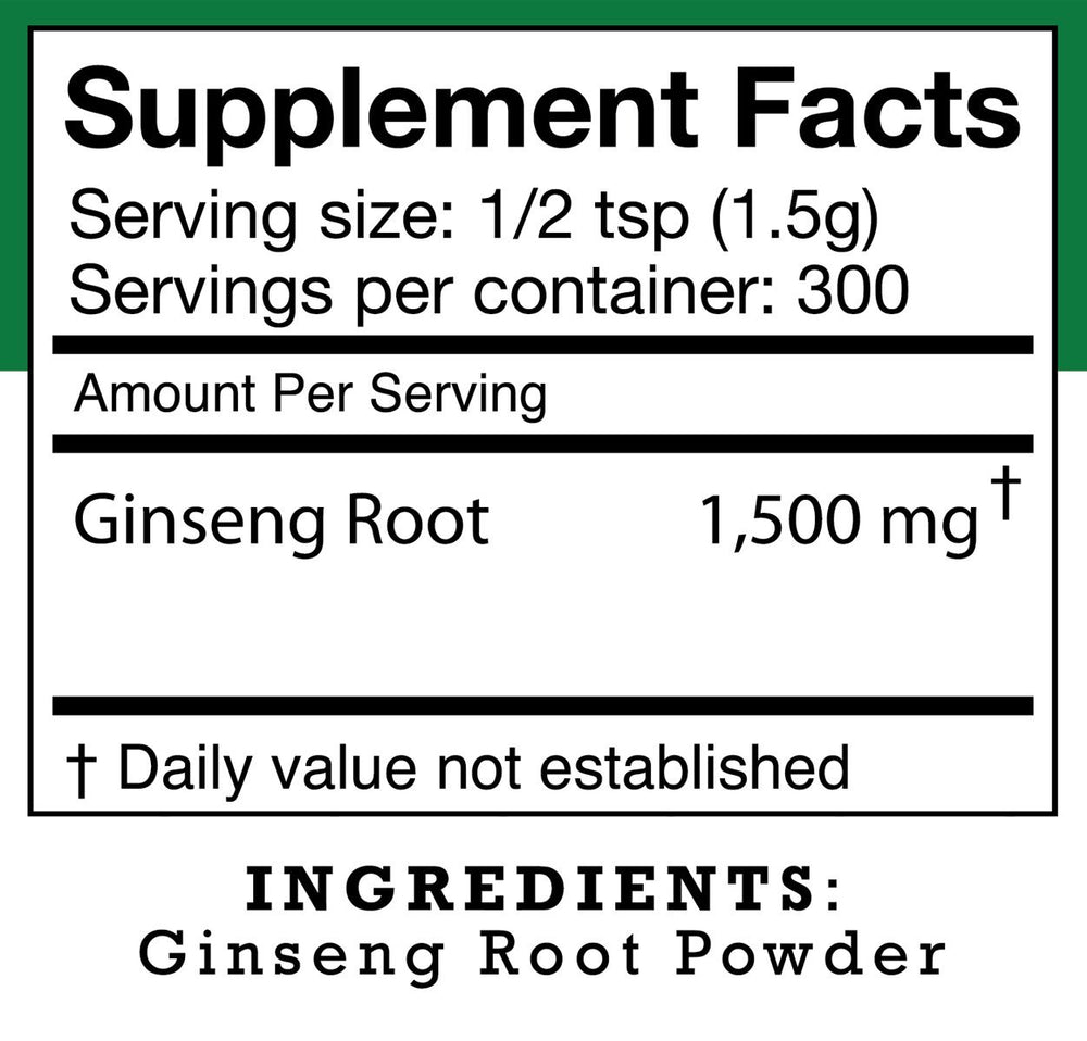 Stakich American Ginseng Root Powder texture closeup conveys fine powder quality.