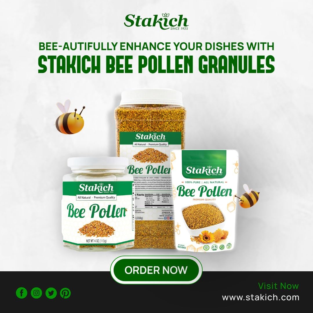Bee pollen granules sprinkled over cereal for breakfast flavor