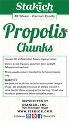 Stakich Bee Propolis Chunks 1 lb bulk on display, versatile for snacks or mixes