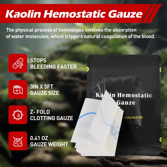 Stamen quick blood clotting gauze with a Z-folded design for rapid application.