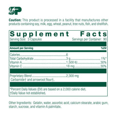 Standard Process A-C Carbamide bottle front showcases gluten-free dairy-free and soy-free formula