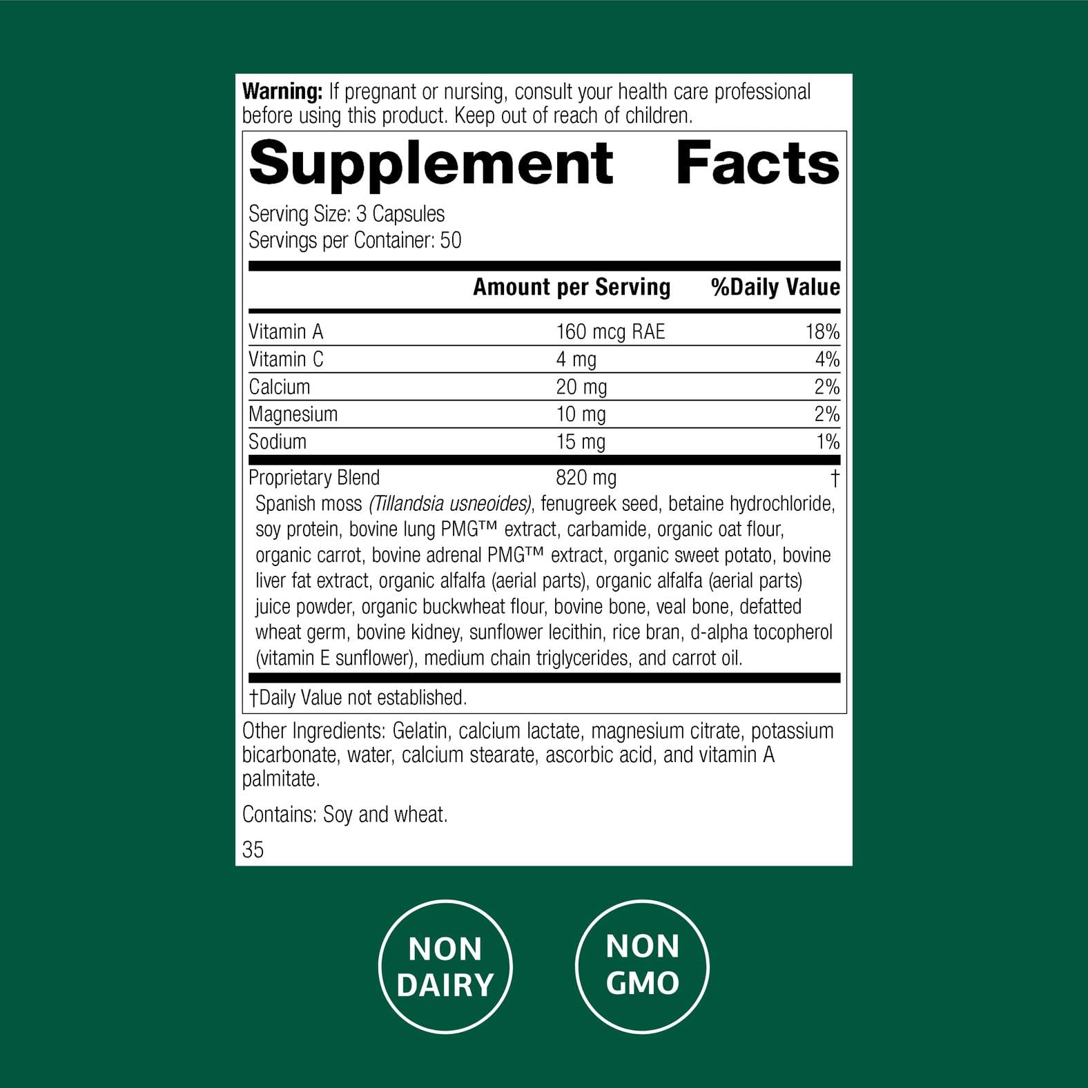 Allerplex label close-up highlighting Pneumotrophin PMG blend for the product