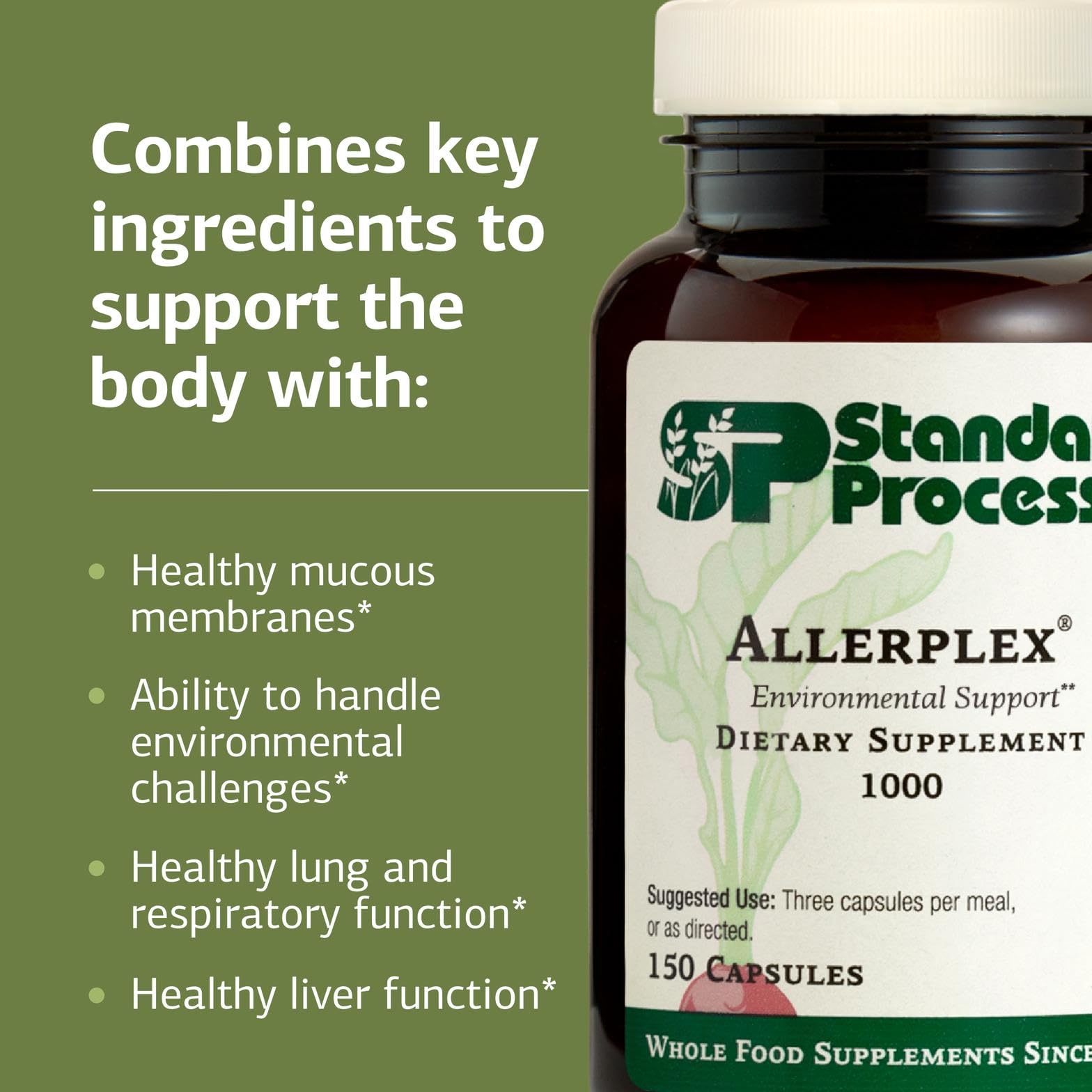 Allerplex packaging displaying ingredients and usage information