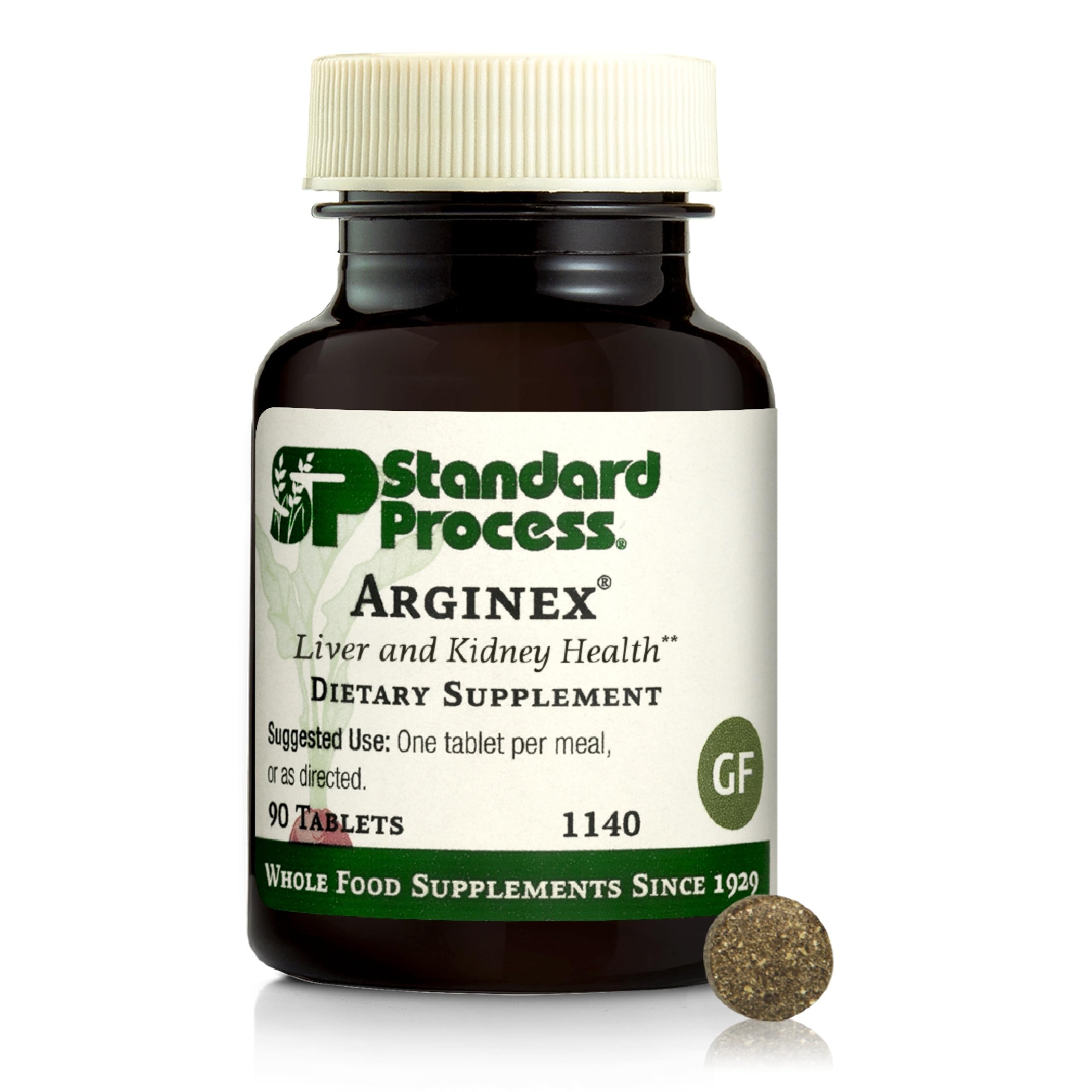 Standard Process Arginex bottle for daily liver and kidney support.