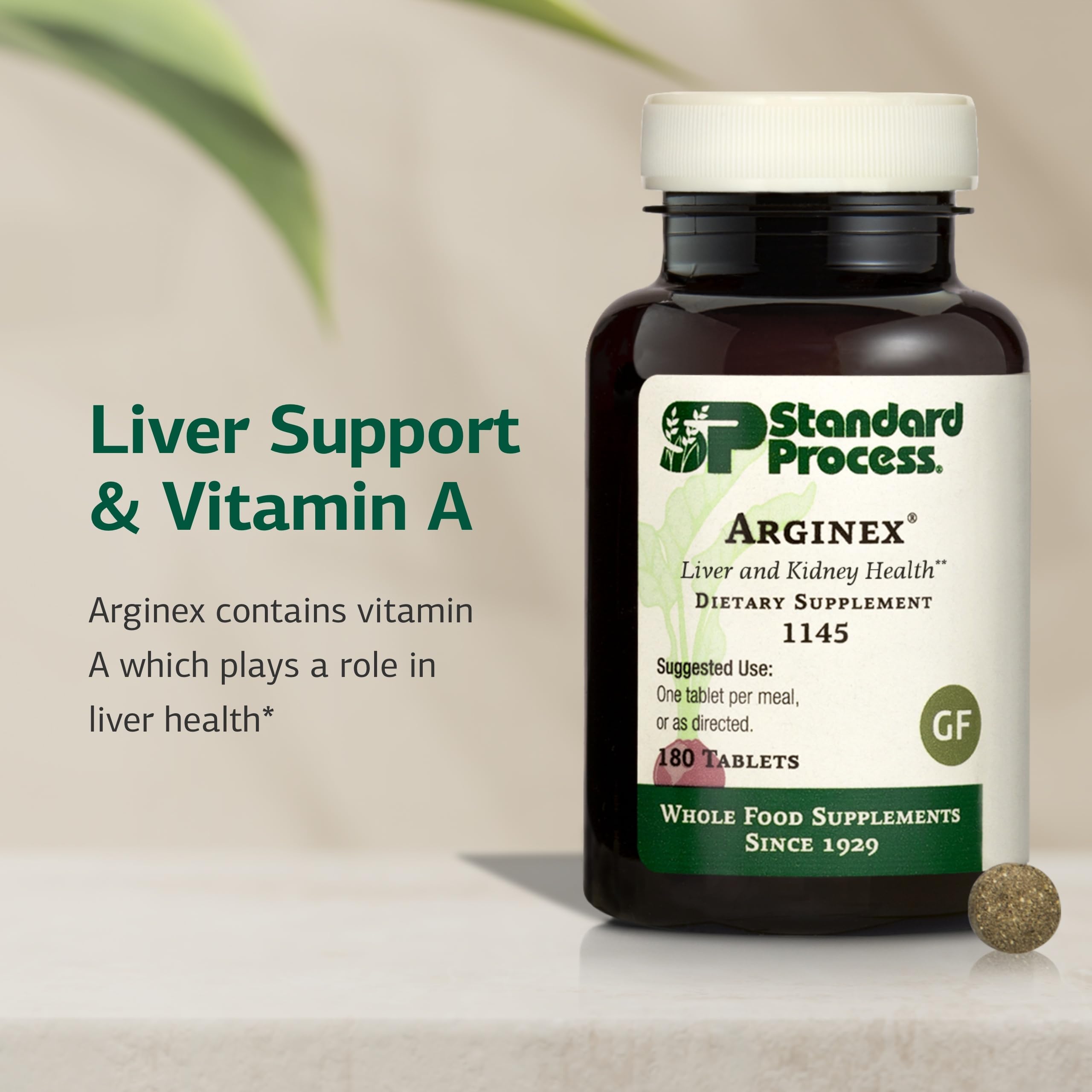 Close-up of Arginex capsules emphasizing simple whole-food components