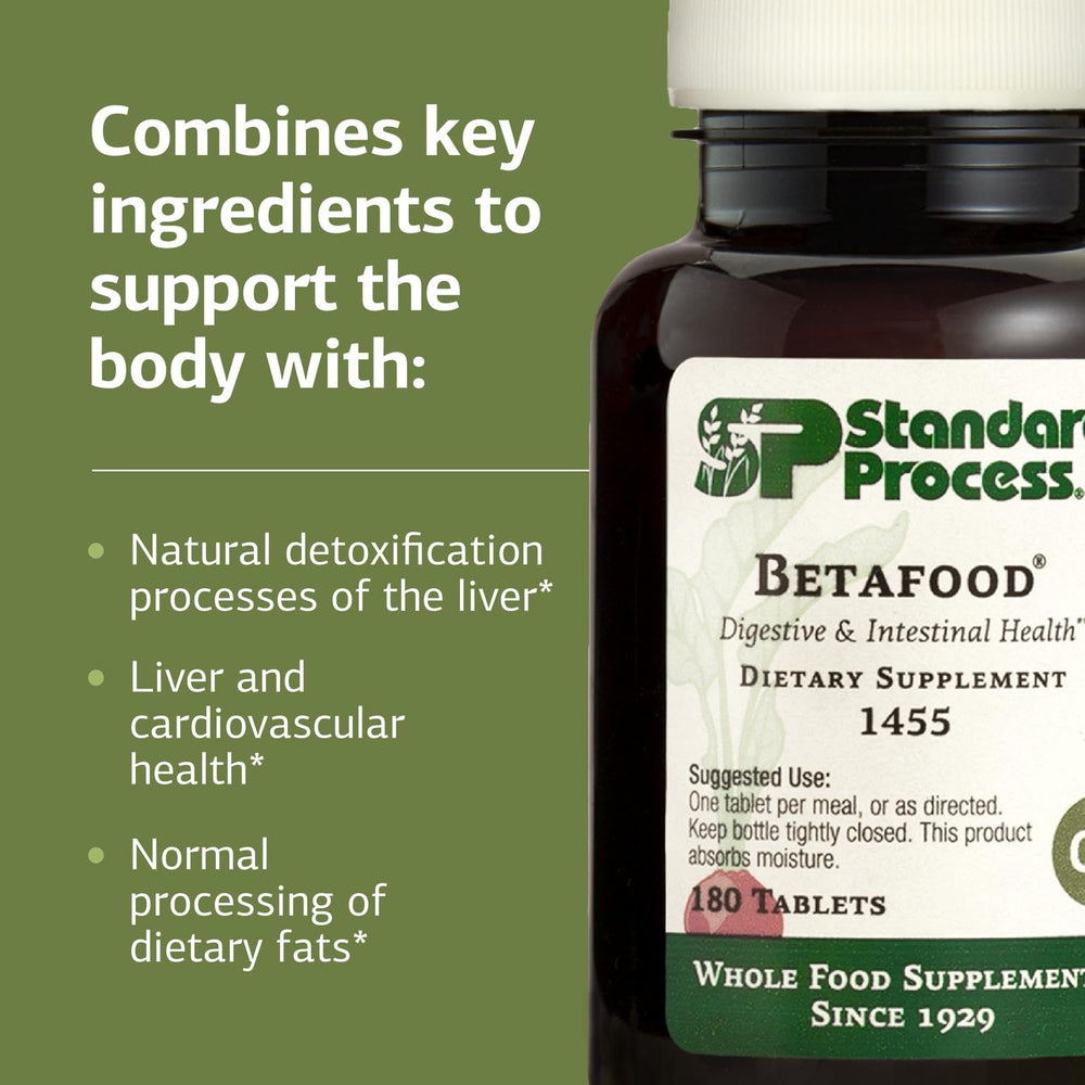 Close-up of beet imagery on Betafood label symbolizing digestion support.