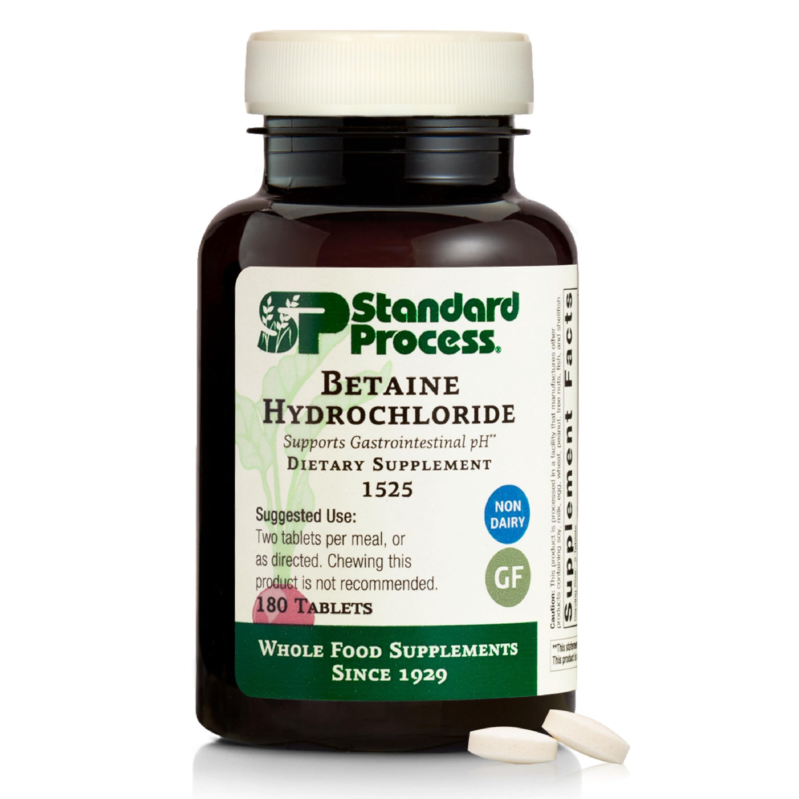 Standard Process Betaine HCl bottle for gastrointestinal pH support and digestion