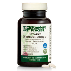 Standard Process Betaine HCl bottle for gastrointestinal pH support and digestion