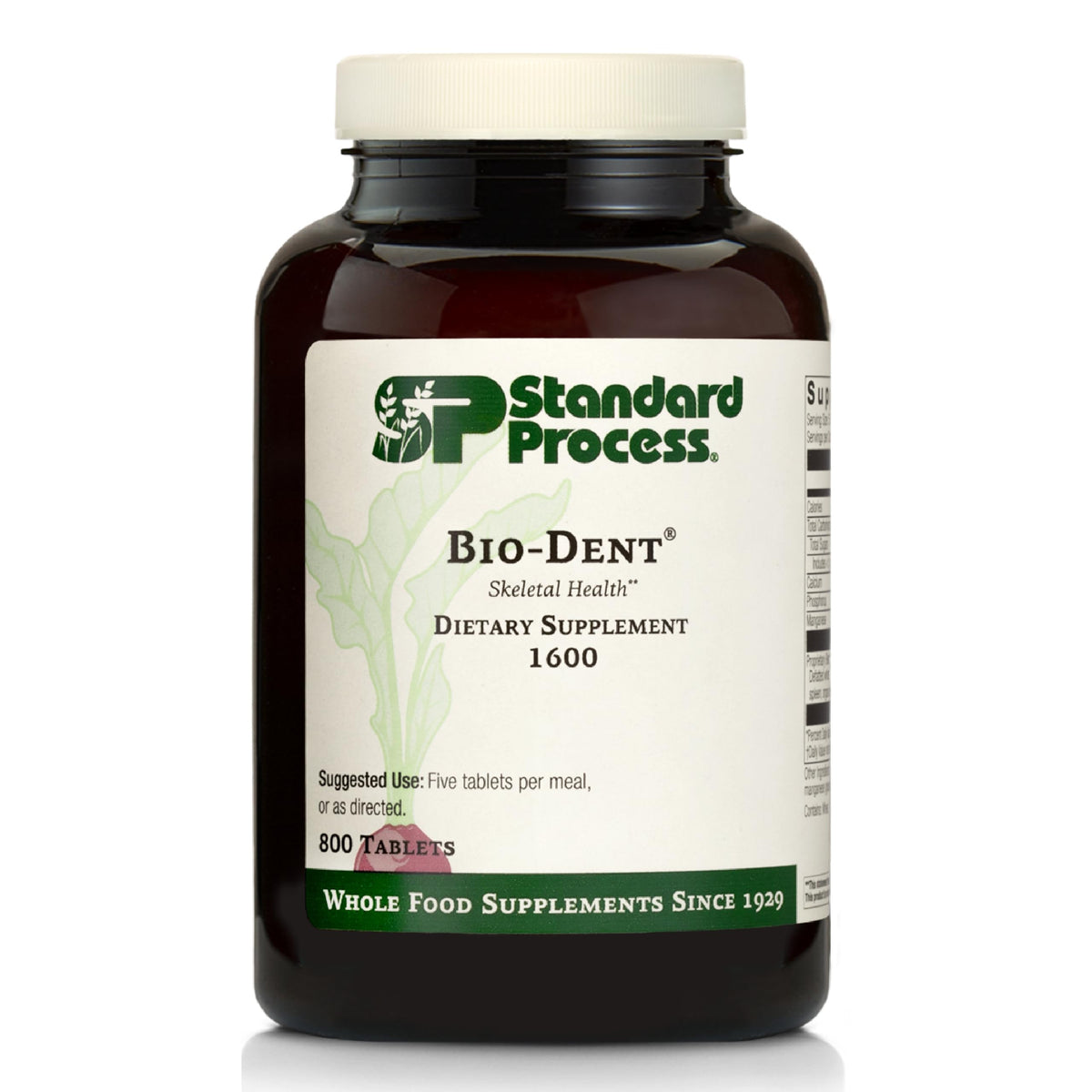 Standard Process Bio-Dent bottle closeup with bone health tablets for daily support